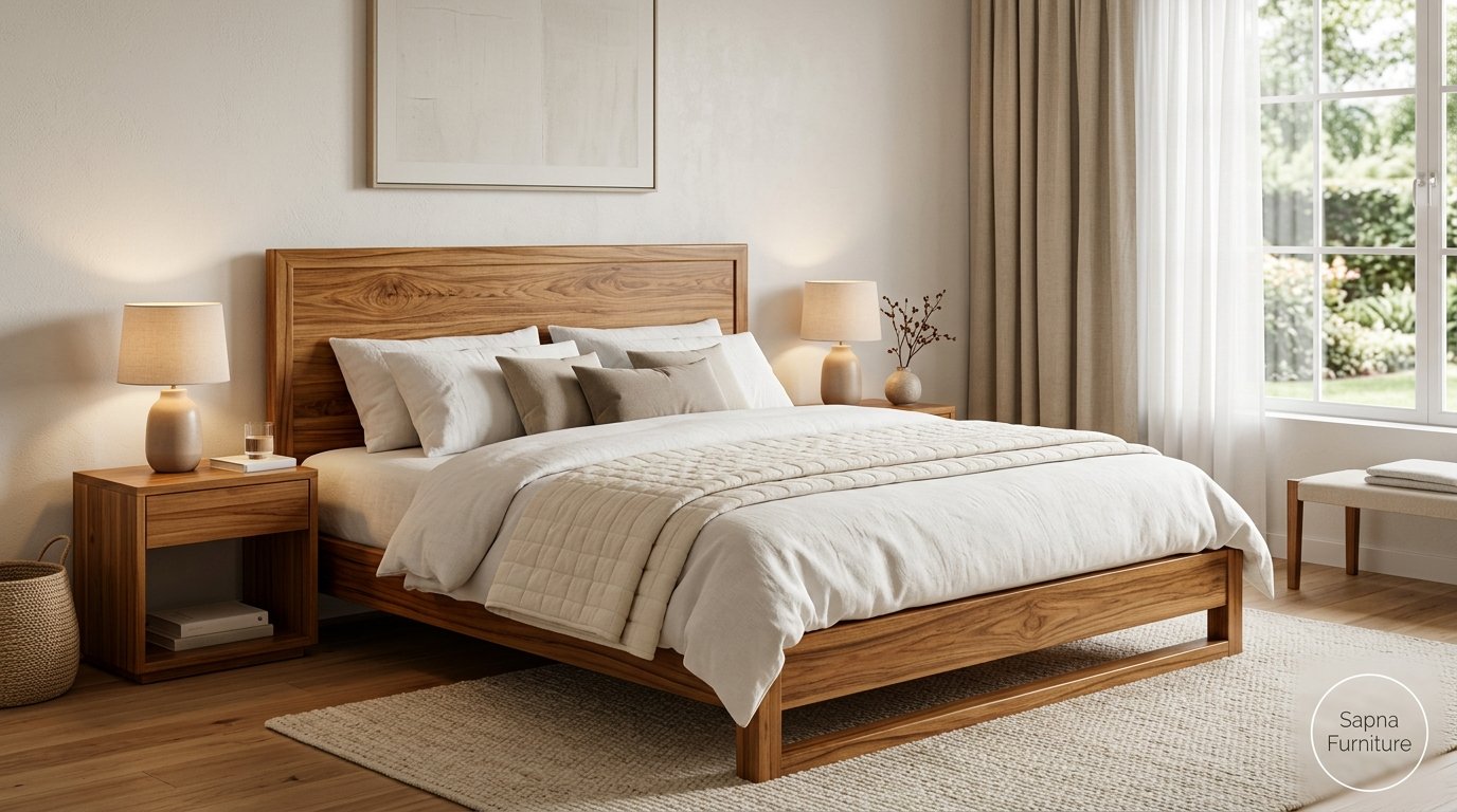 Royal Teak Wood King Bed